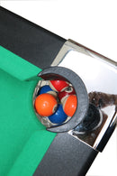 GAOMON Portable Pool Table Kit with Billiard Balls Triangle Rack Chalk Brush Steel Billiard Table Indoor Game Table Green Cloth Black 5.5 Ft