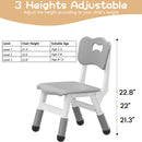 GAOMON Kids Chair, 3 Level Height Adjustable Kid Chair, Plastic Toddler Chairs for Children Boys Girls Age 2-6, Suitable for Home Family Classroom Nursery Indoor Use (2 Pack, Grey), UPC: 198290607532