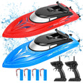 WHIZMAX 2PACK 10km/H 2.4G High Speed Remote Control Boats (Blue+Red)