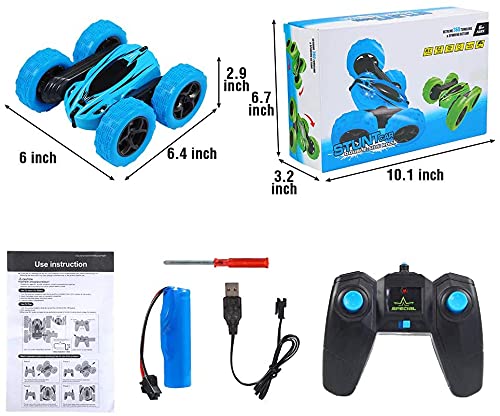 WHIZMAX Remote Control Car 1165A RC Stunt Car Toy Double Sided 360 Rotating Vehicle Blue