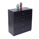 GAOMON 4-Drawer Wooden Dresser Storage Cabinets with Handles Black
