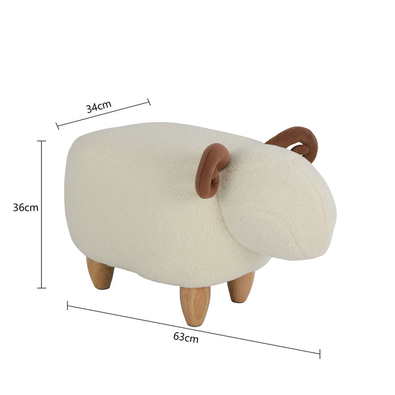 ALICIAN Kids Decorative Animal Storage Stool Home Cartoon Chair White