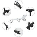 GAOMON Outdoor Folding Three-fold Camping Bed for Courtyard Beach Reclining Lounger Grey