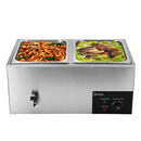 ZOKOP 10.6QT/10L 2 Cells Bain Marie Food Warmer XTC1P-1/2 110V 600W Silver