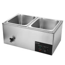 ZOKOP 10.6QT/10L 2 Cells Bain Marie Food Warmer XTC1P-1/2 110V 600W Silver