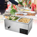 ZOKOP 10.6QT/10L 2 Cells Bain Marie Food Warmer XTC1P-1/2 110V 600W Silver