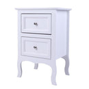 GAOMON Nightstand with 2 Drawer Side End Wood Bedside Tables White