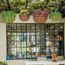 GAOMON 4pcs 12 Inch Round Coconut Palm Hanging Basket Thickened Rust-Proof Plant Holder