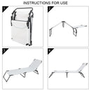 GAOMON Outdoor Folding Three-fold Camping Bed for Courtyard Beach Reclining Lounger Grey