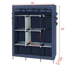 GAOMON 69" Clothing Organizer Wardrobe Storage Closet Clothes Portable Wardrobe Navy Blue