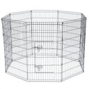 GAOMON 42" Basics Play Area Foldable Metal Pet Wire Fence 8 Pieces with Open Doors Black
