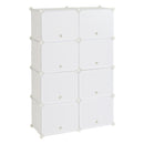 GAOMON 2 Rows 7-tier 14 Grids Shoe Rack Organizer 40x30cm Cube Shoe Cabinet 72x32x122cm White
