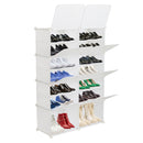 GAOMON 2 Rows 7-tier 14 Grids Shoe Rack Organizer 40x30cm Cube Shoe Cabinet 72x32x122cm White
