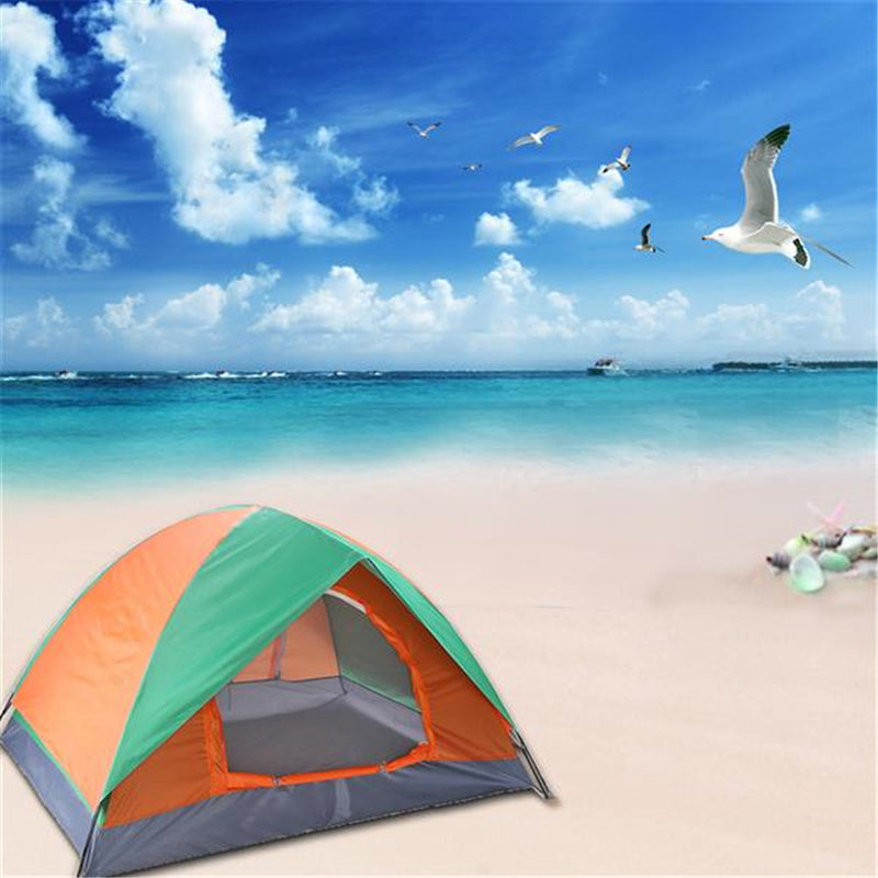 THBOXES Double-door Double-layer Folding Tent for Out Camping Beach Shelter