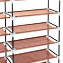 GAOMON 7 Layers 14 Grids Shoe Rack Portable Shoe Cabinet Brown