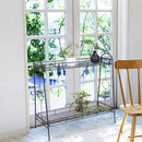 GAOMON 2-tier Standing Plant Stand Round Pattern Plant Rack Black