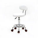 GAOMON Salon Stool Leather Sponge Adjustable Spa Bar Stool White