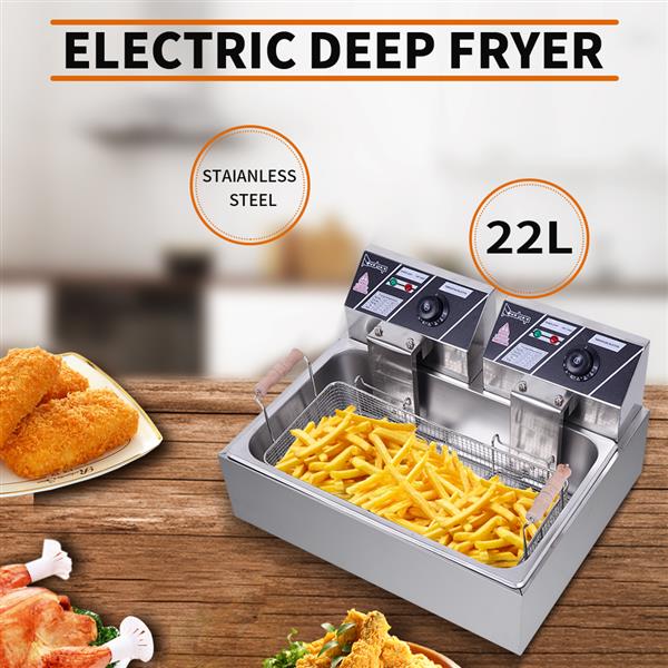ZOKOP Electric Fryer EH830 12L Single-Cylinder 5000W Stainless Steel Large Oil Consumption