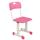 GAOMON Student Table Chair Set Adjustable White Paint Wood Grain Surface Plastic Pink
