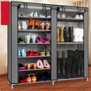 GAOMON Double Row 9 Grid Shoe Rack Boots Cabinet Shoe Organizer GREY