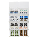 GAOMON 2 Rows 7-tier 14 Grids Shoe Rack Organizer 40x30cm Cube Shoe Cabinet 72x32x122cm White