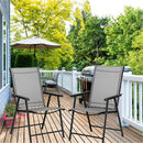 GAOMON 4pcs/set Portable Folding Chairs with Armrests Grey