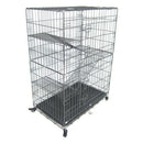 GAOMON Pet Wire Cage Folding Game Fence Portability Cat Nest with Climbing Ladder Silver