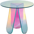 GAOMON Acrylic Coffee Table Modern Round Glass End Table Side Table - Large