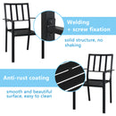 GAOMON 2PCS Vertical Grid Iron Dining Chair with Arms Backrest