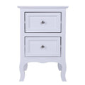 AMYOVE Nightstand with 2 Drawer Side End Wood Bedside Tables White