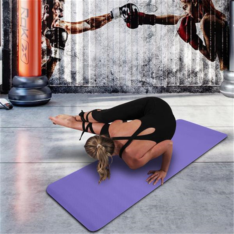 DSSTYLES TPE Yoga Mat 183*61*6cm Non-slip Gym Pad Purple