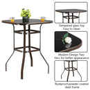 GAOMON Bar Table Patio Table Bistro High Top Patio Table Outdoor Brown