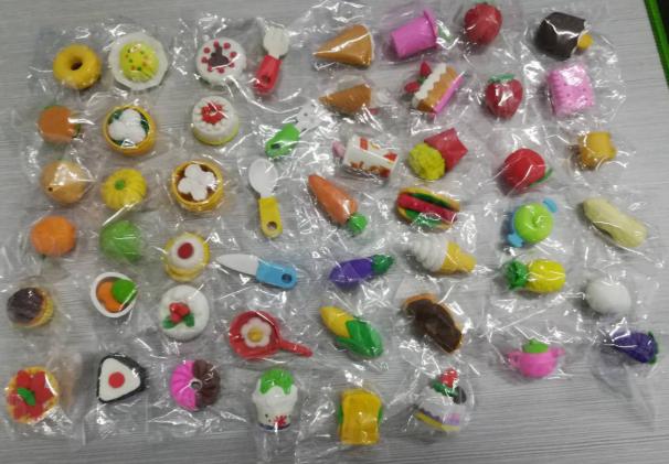 YIWA 50pcs Cute Food Fruits Mini Pencil Erasers Set for Children