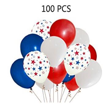 YIWA 100pcs Fidgetkit 12-Inch Star Printing Latex Balloon