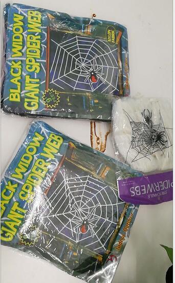 CYNDIE 2Pack Halloween Party Decorations Giant Spider Webs Set