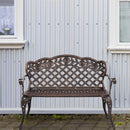 GAOMON 42.5 Inch Outdoor Leisure Couple Bench with Backrest Armrests Outdoor Stool