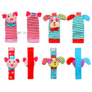 GAOMON Baby Rattle Set 4Pcs Wrist Rattle and Socks Toys Set Pig and Puppy