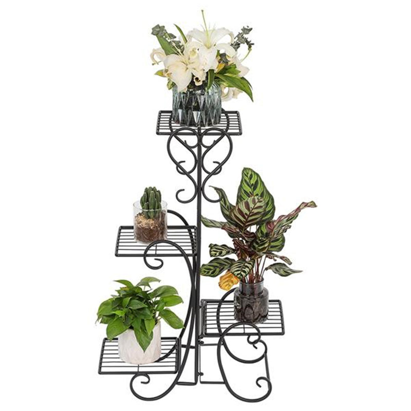 ALICIAN 4-Tier Metal Shelves Flower Pot Plant Stand Display for Garden