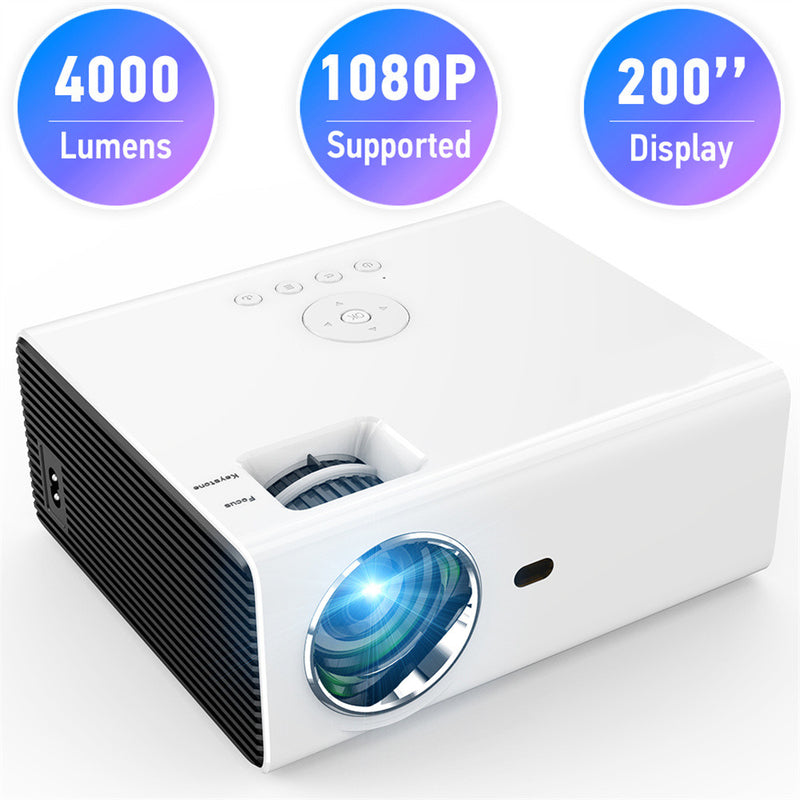 RONSHIN Hifi Video Projector Low Noise Home Mini Pico Projector White