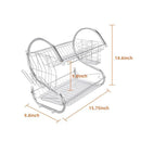 GAOMON 2-Tier Dish Drying  Rack Rust-proof Dish Rack Utensil Holder Silver