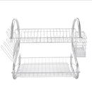 GAOMON 2-Tier Dish Drying  Rack Rust-proof Dish Rack Utensil Holder Silver