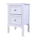 GAOMON Rural Style Bedside Table Nightstands with 2 Drawers Storage Cabinet White