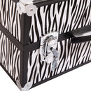 GAOMON Portable Cosmetic Case White Zebra Pattern Makeup Jewelry Box