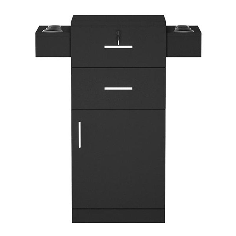 AMYOVE Salon Locker Cabinet Storage Cart Hair Dryer Rack Drawer Black