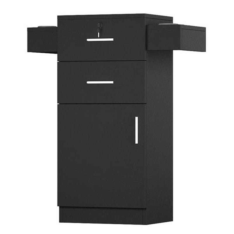 AMYOVE Salon Locker Cabinet Storage Cart Hair Dryer Rack Drawer Black