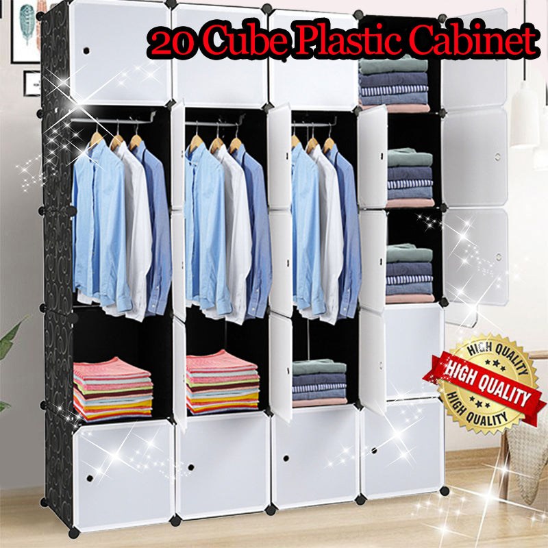 AMYOVE 5 Layer 20 Cube Organizer 142*47*178cm DIY Assemble Cabinet