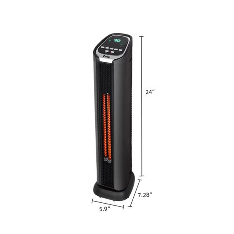 ZOKOP Digital Slim Space Heater 1500W with Two Heat Settings Black