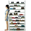 GAOMON 10 Layers Shoe Rack 100cm Household Portable GREY