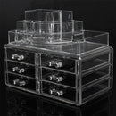 GAOMON 2pcs/set Plastic Cosmetic Box Makeup Case 6-drawer Transparent