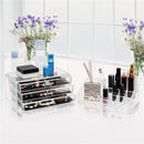 GAOMON 2pcs/set Plastic Cosmetic Box Makeup Case 3-drawer Transparent